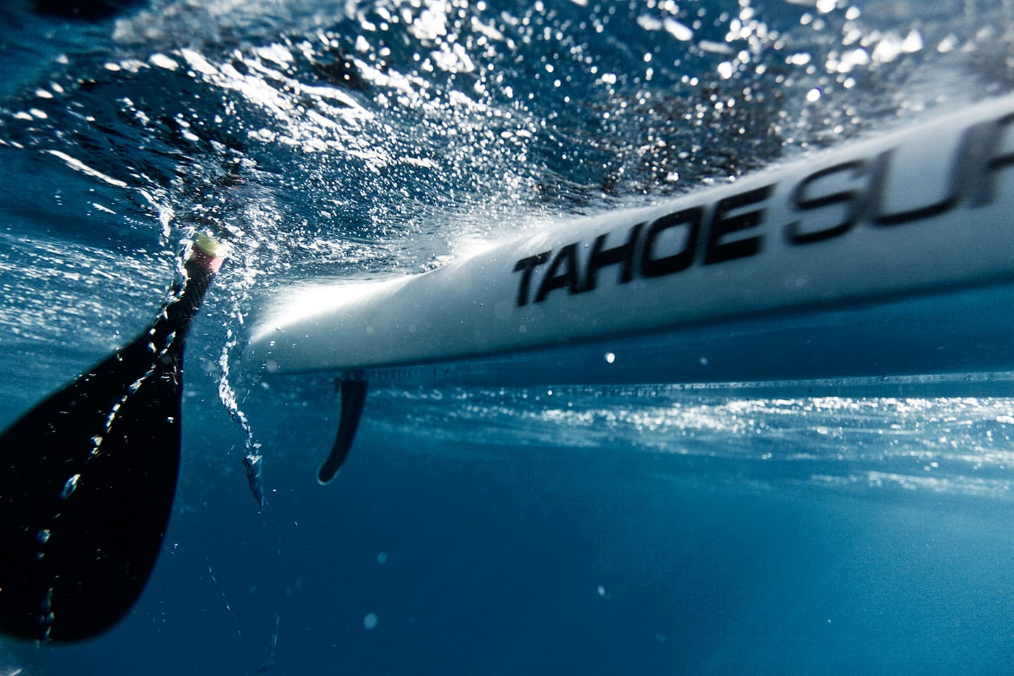 Underwater Image Surf Kayak and Paddle Waves Above