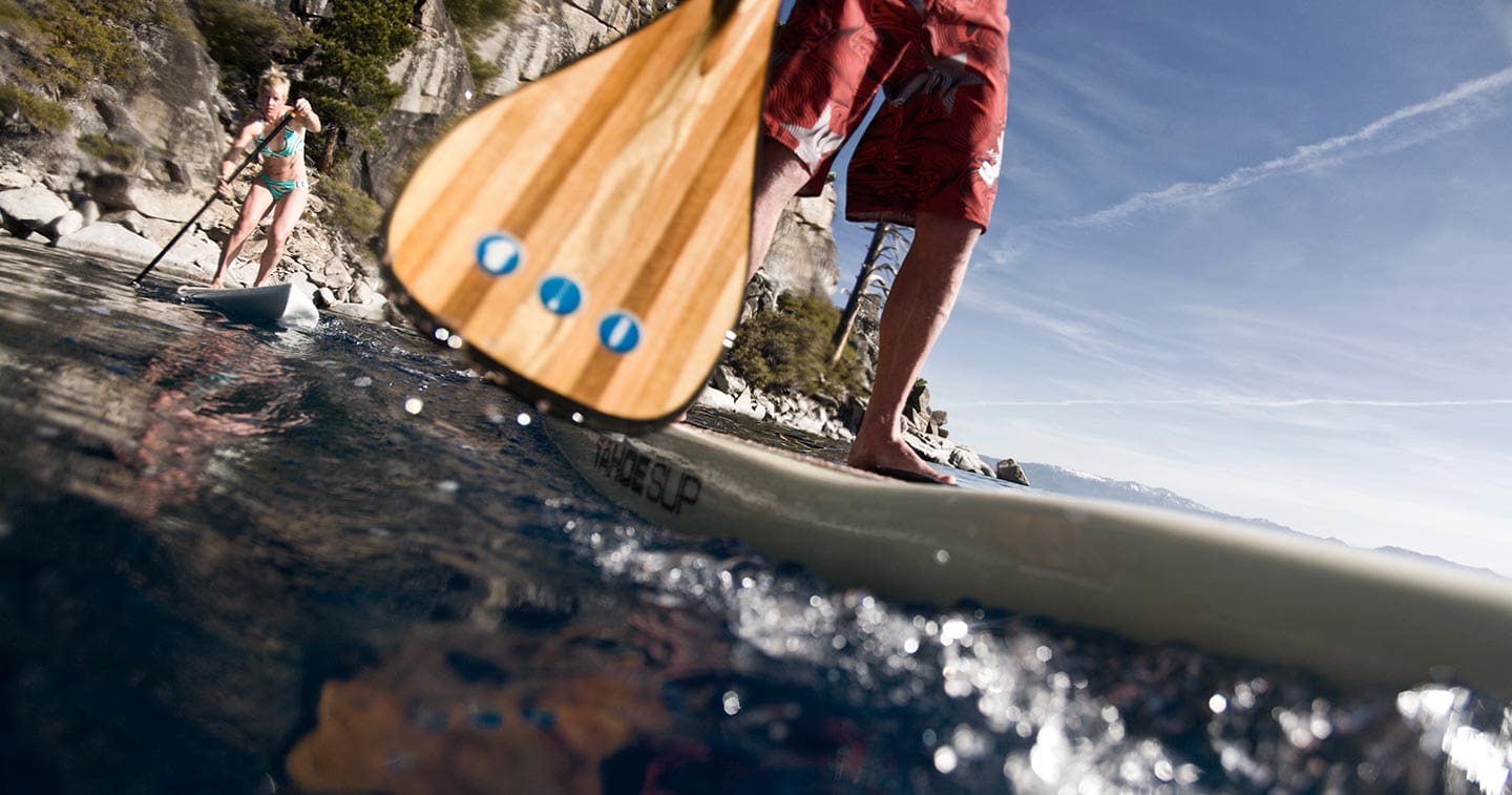 paddle boarding in the ocean